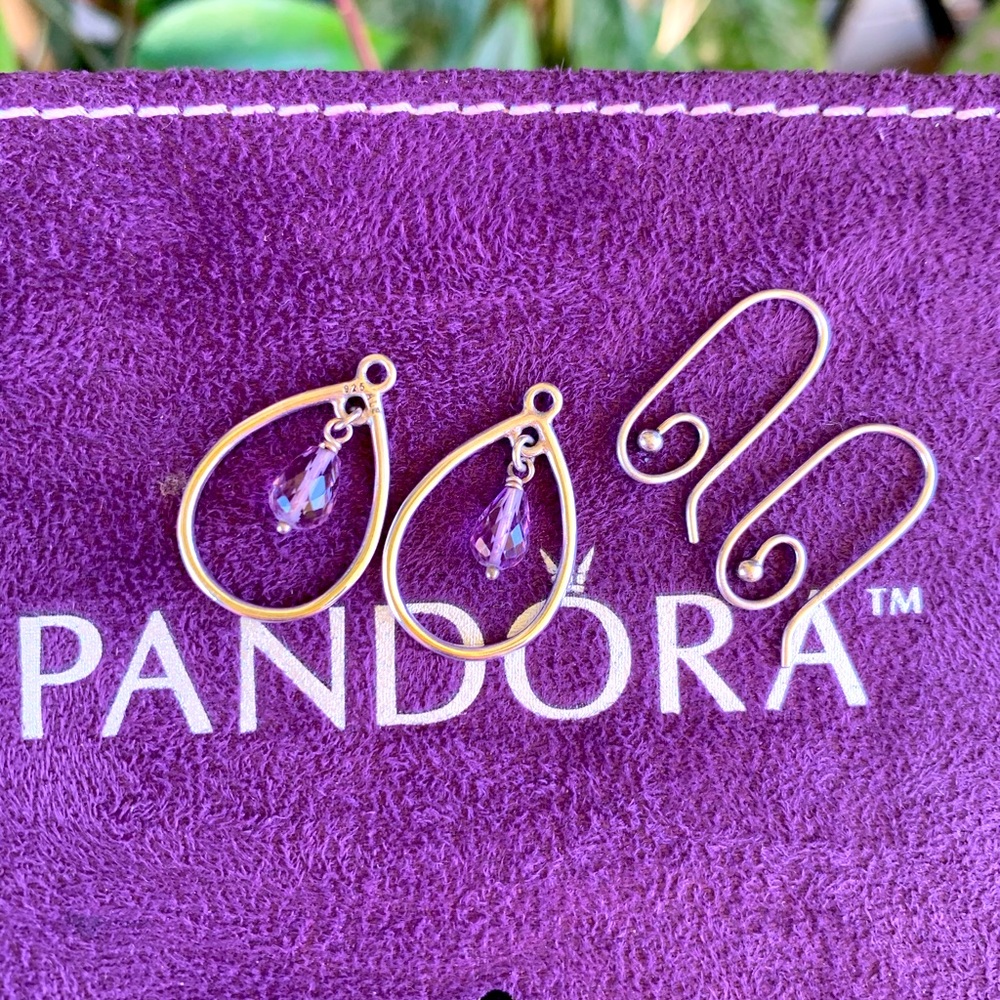 Pandora Bountiful Blessings Amethyst earrings